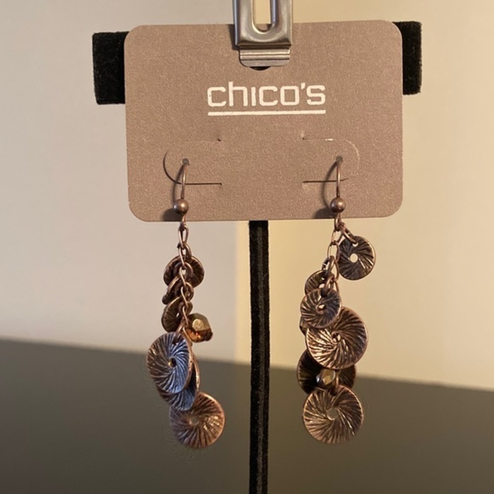 Chico's Metallic Disc Dangle Earrings